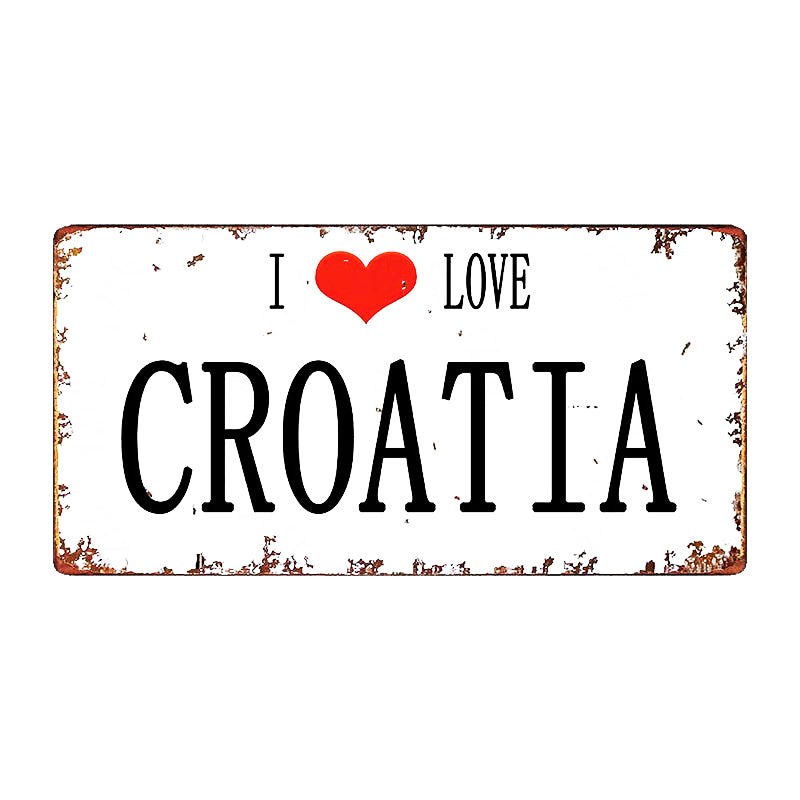 Plato metálico decorativo vintage 🌍 CROACIA N° 12 ✔