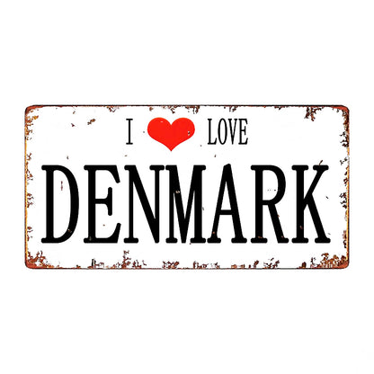 Plaque métal déco vintage 🌍  Danemark N° 10 ✔