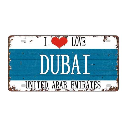 Plaque métal déco vintage 🌍 DUBAÏ Emirats Arabes Unis N° 8 ✔