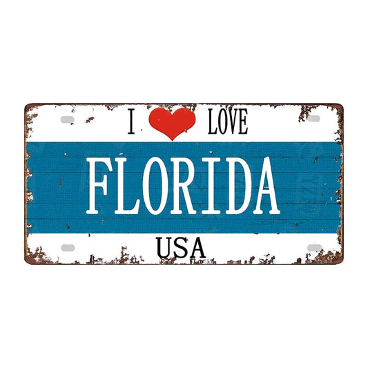 Plaque metal deco vintage 🌎 FLORIDE  Etats Unis N° 212 ✔