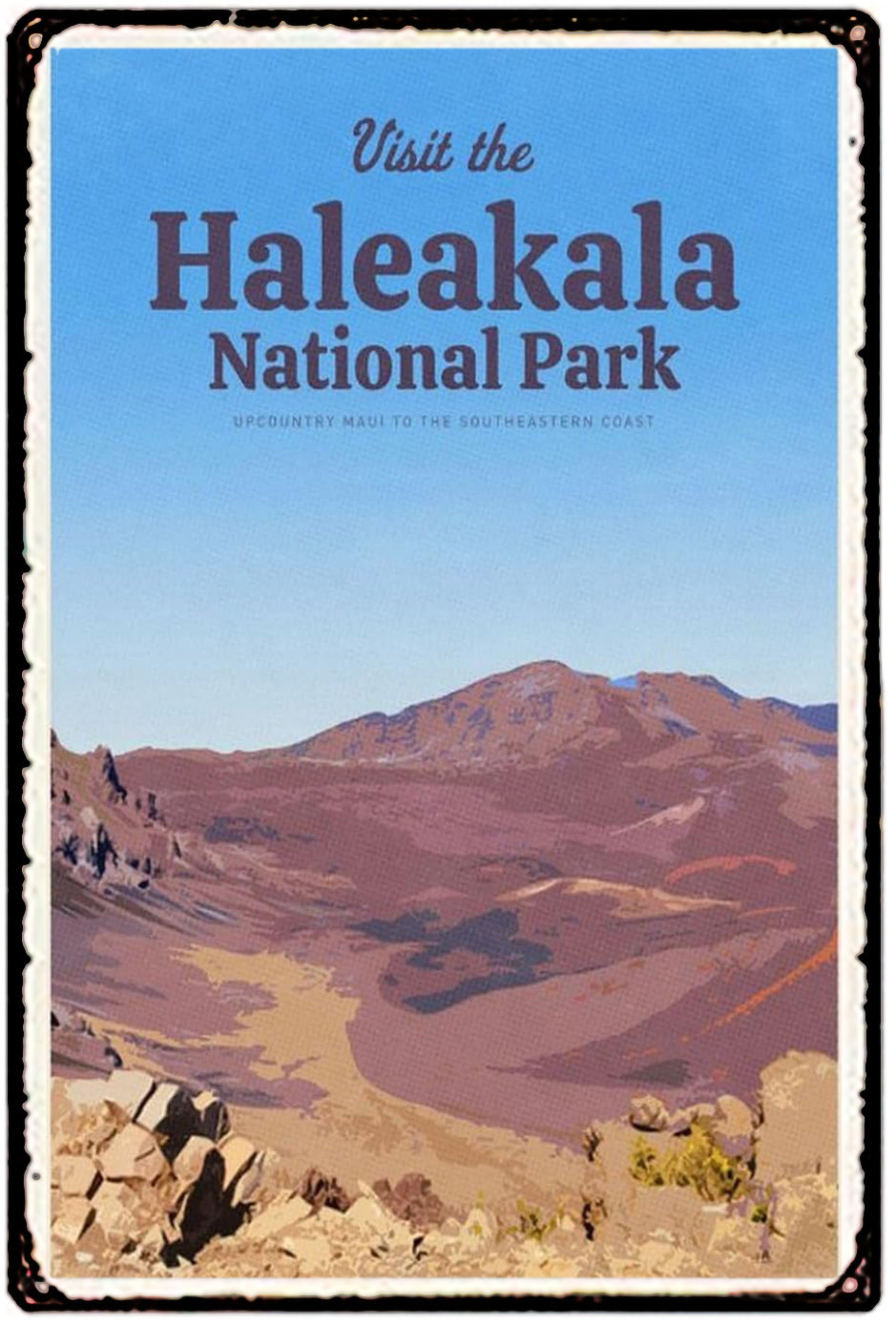 Plaque métal déco vintage 🌎 HALEAKALA National Park Hawaï Etats Unis N° 101 ✔