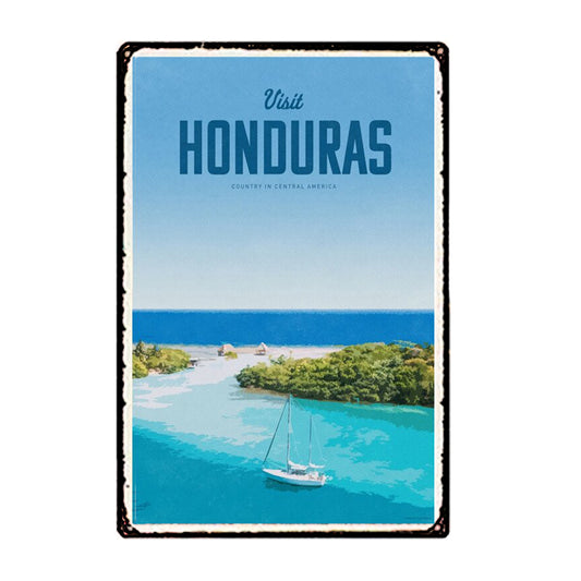 Plaque métal déco vintage 🌍 HONDURAS N° 3 ✔