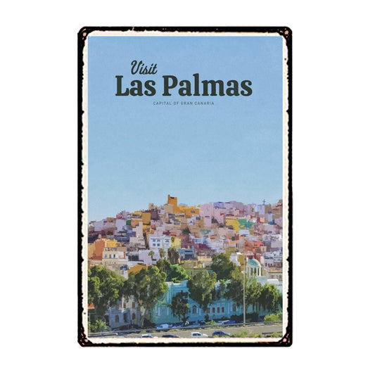 Plaque métal déco vintage 🌎 LAS PALMAS Grande Canarie Espagne N° 40 ✔