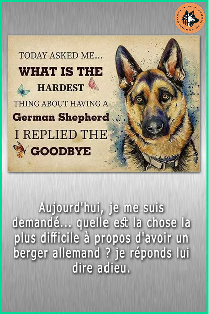 PLAQUE GERMAN SHEPHERD TODAY ASKED ME...