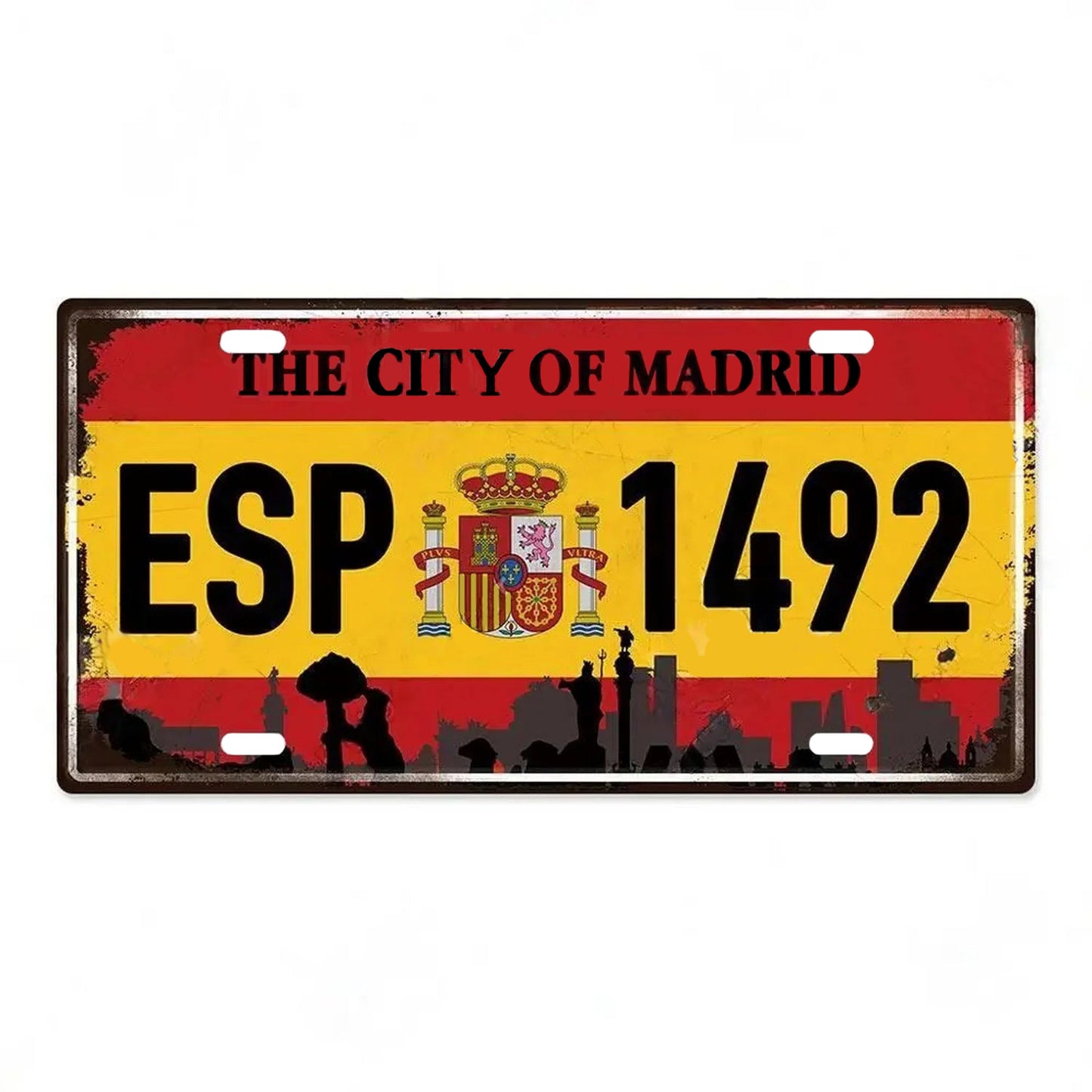 Plaque métal déco vintage 🌍 MADRID Espagne N° 16 ✔