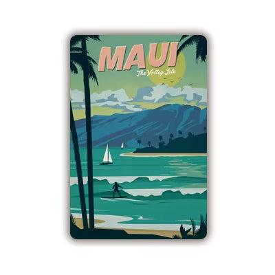 Targa metallica decorativa vintage 🌎 MAUI Hawaii Stati Uniti N. 110 ✔