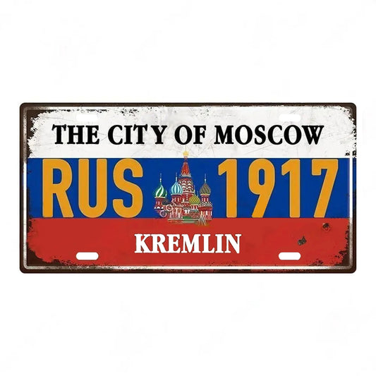 Plaque métal déco vintage 🌍 MOSCOU ( Russie ) N° 1 ✔