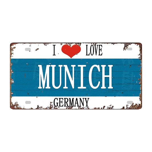 Vintage decorative metal plate 🌎MUNICH Germany No. 49 ✔