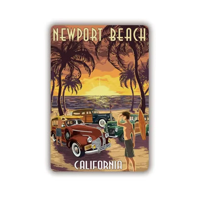 Plaque métal déco vintage 🌎 NEWPORT BEACH Californie Etats Unis N° 106 ✔