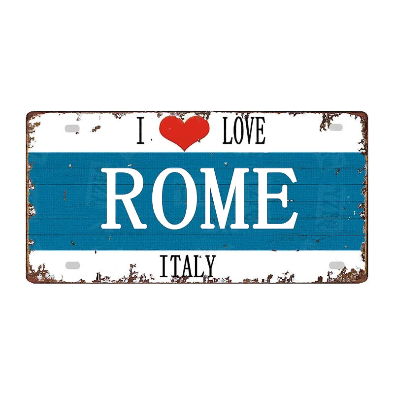 Plaque métal déco vintage 🌏 ROME  ITALIE N° 75 ✔