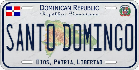 Plaque métal déco vintage 🌍 SANTO DOMINGO  République Dominicaine N° 1 ✔