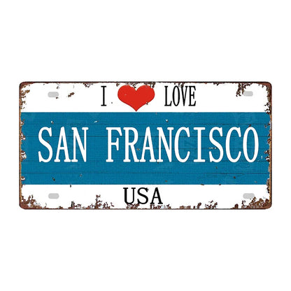 Plaque metal deco vintage 🌎 SAN FRANCISCO Californie Etats Unis N° 202 ✔