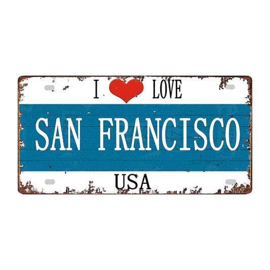 Vintage dekorative Metallplakette 🌎 SAN FRANCISCO Kalifornien Vereinigte Staaten Nr. 202 ✔