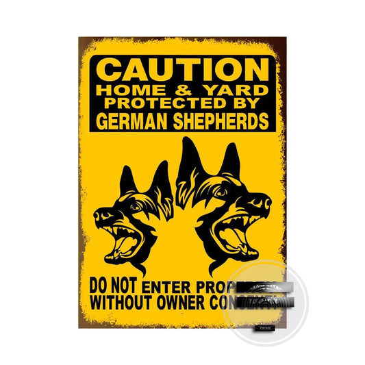 BERGER ALLEMAND PLAQUE CAUTION HOME & YARD PROTECTED