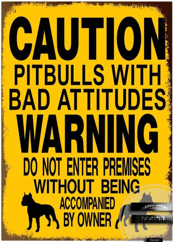 PITBULL Plaque métal décorative vintage