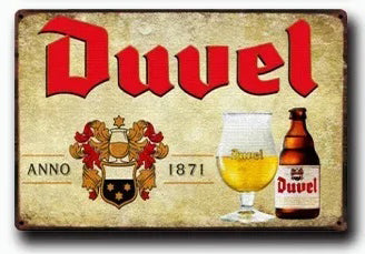 Plaque métal déco vintage BIÈRES DUVEL N°5 ✔