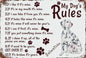 DALMATIEN PLAQUE MY DOG'S RULES