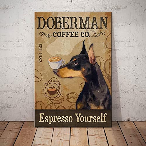 DOBERMAN PLAQUE DOBERMAN COFFEE CO. ESPRESSO YOURSELF